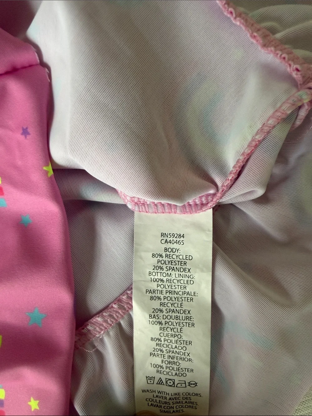 NEW NWOT The Children’s Place Size 18-24 Months Pink Rainbow Swimsuit Set